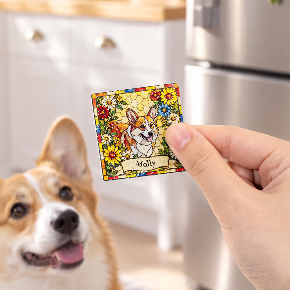 koelkastmagneet met corgi