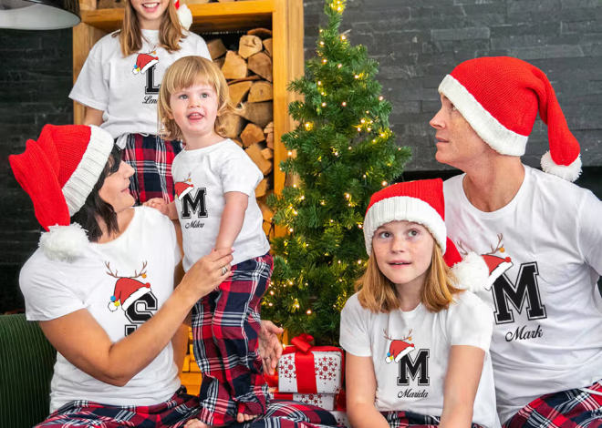 Samen in stijl aan het kerstdiner: de matchende kerstoutfit met naam voor het hele gezin