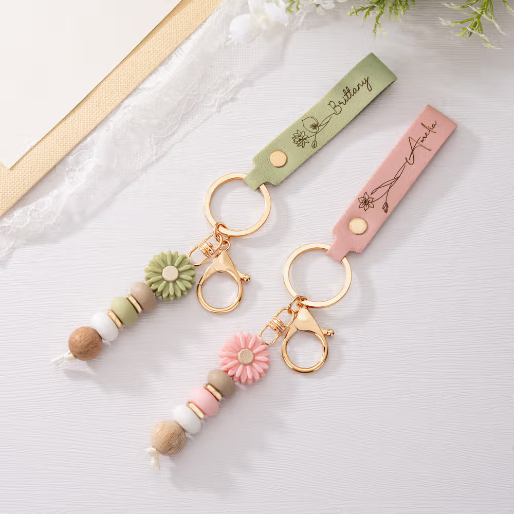 materiaal en afwerking sleutelhanger