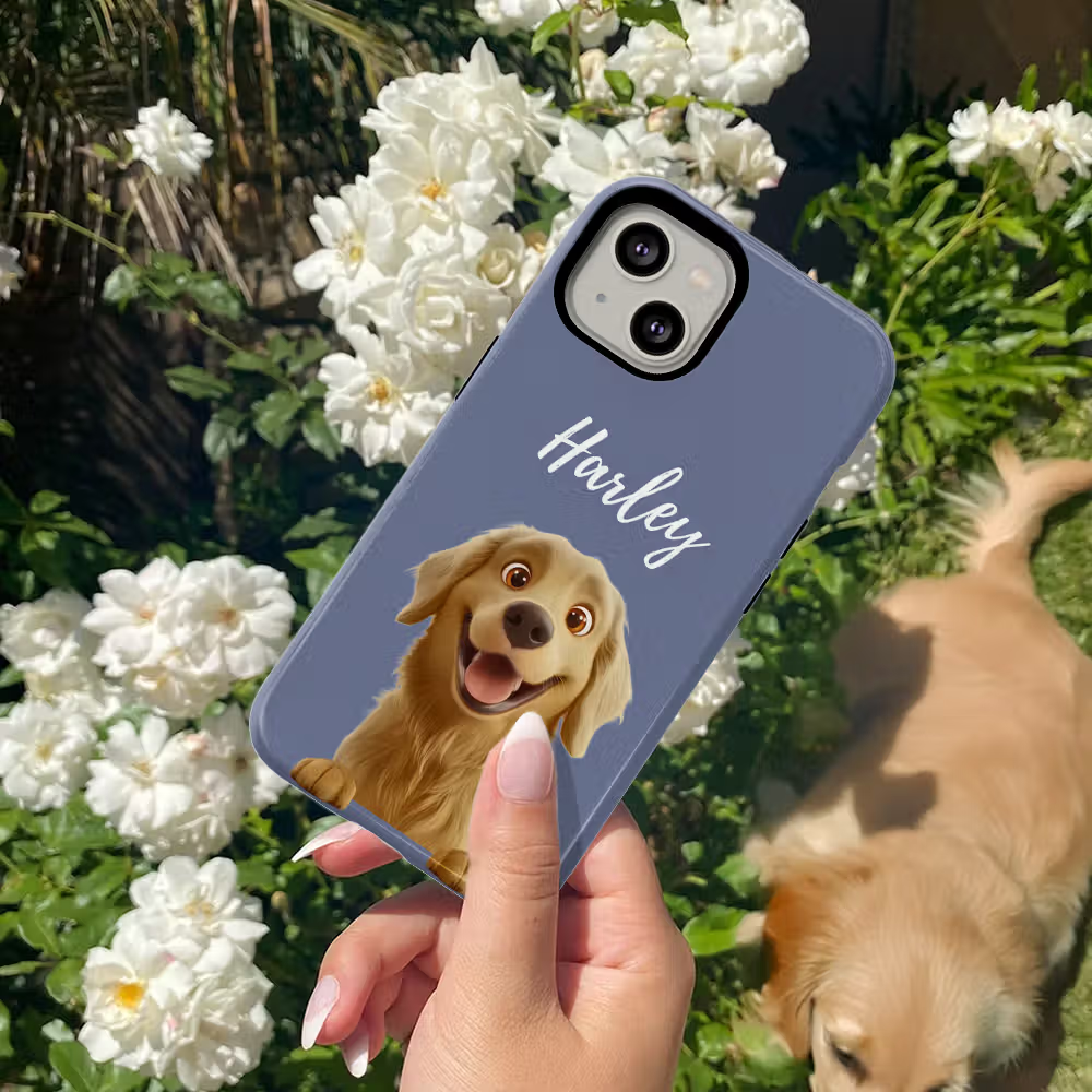 gepersonaliseerde telefoonhoesje met golden retriever