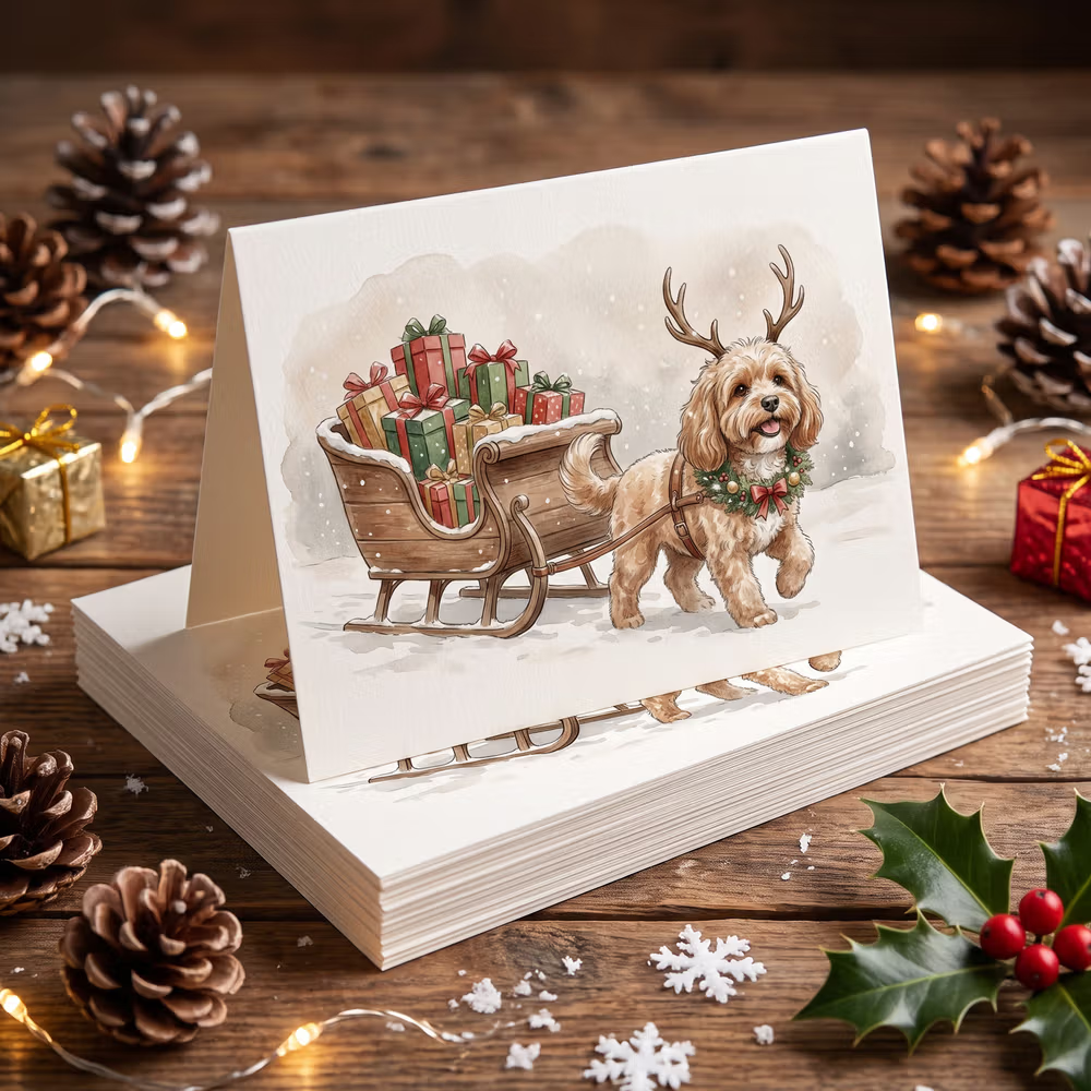 kerstkaart met hond